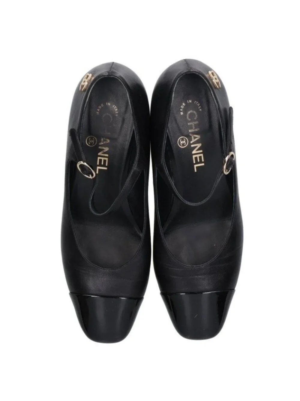 Chanel Patent Toeleather Heels Pumps